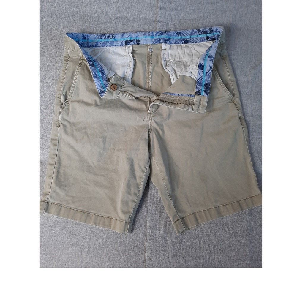 Tommy Bahama Mens 34X10 Paisley Lined Embroider Logo Chino Stretch Short Lyocell